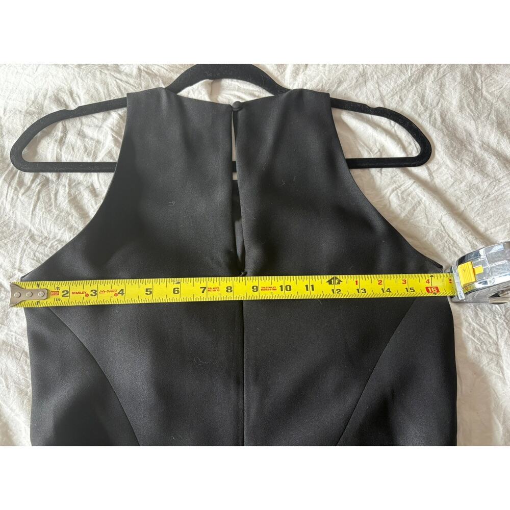 Banana Republic Black Crepe Halter Top Jumpsuit Super Wide Legs Pockets 0 - Picture 8 of 10